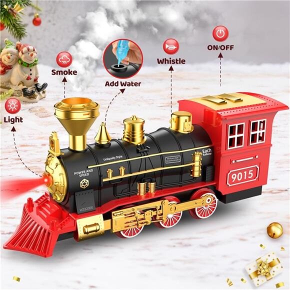 Hot Bee Train Set - Train Toys for Boys with Smokes, Lights and Sound, Toy - Picture 3 of 7